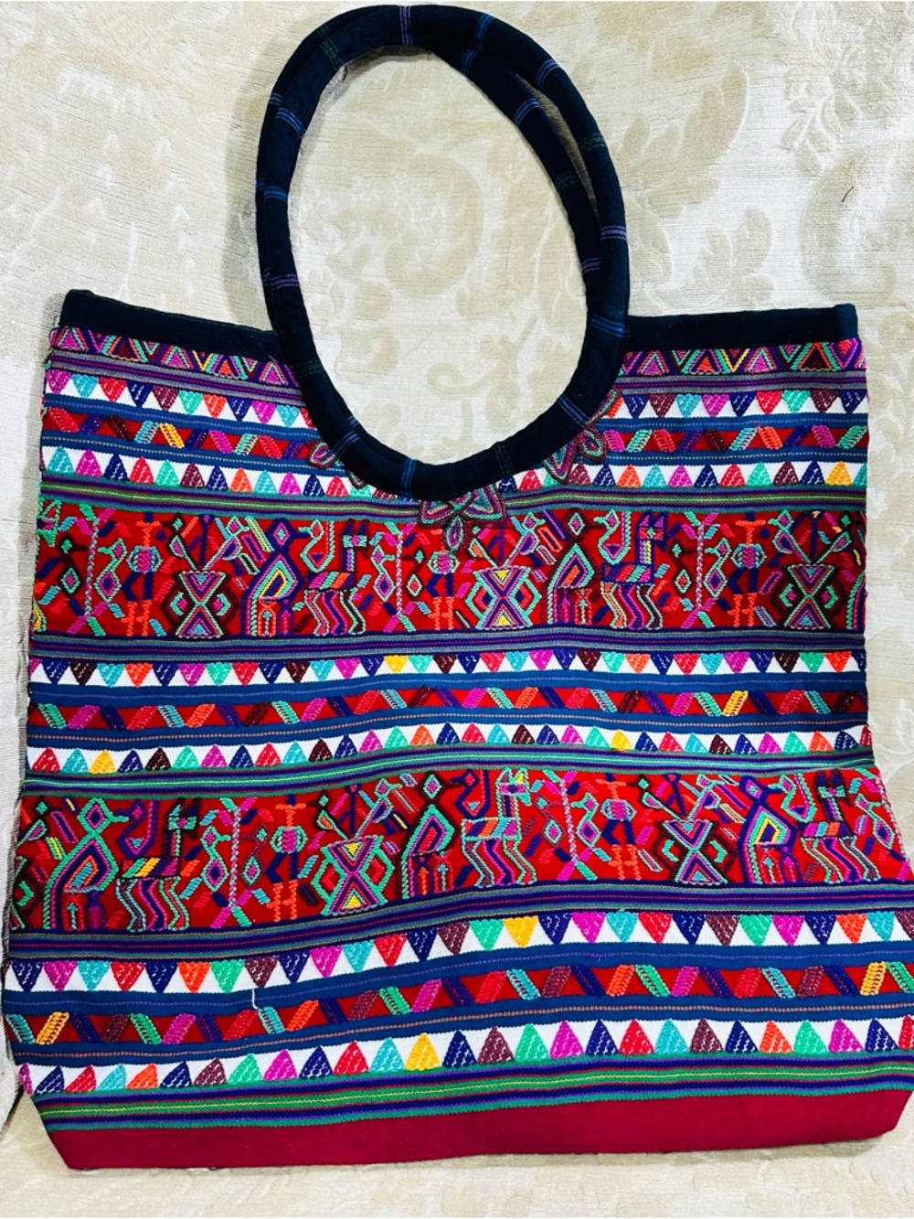 Authentic Guatemalan Huipil Shoulder Bag | Crimson Festival Textile - Picture 2 of 4